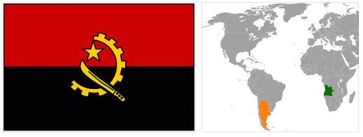 Angola Flag and Map